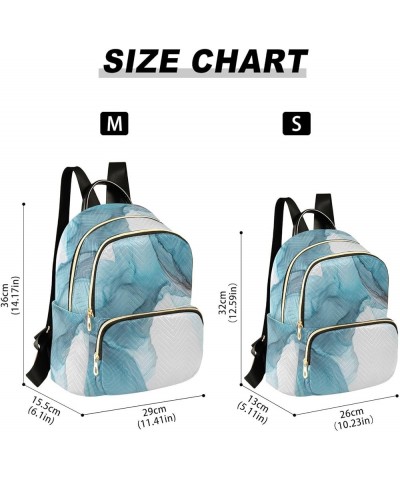 Backpack Purse for Women Marble Liquid, Mini Fashion Backpack Green White Ink Lightweight Casual Daypack Shoulder Bag Travel ...