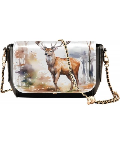 Leather Crossbody Bags, Watercolor Butterfly Crossbody Bag Black Wallet Phone Purses Chain Shoulder Bag Pattern 289 $20.79 Cr...