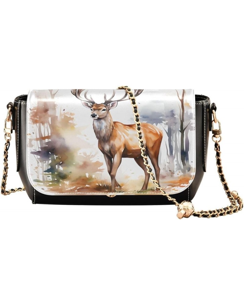 Leather Crossbody Bags, Watercolor Butterfly Crossbody Bag Black Wallet Phone Purses Chain Shoulder Bag Pattern 289 $20.79 Cr...