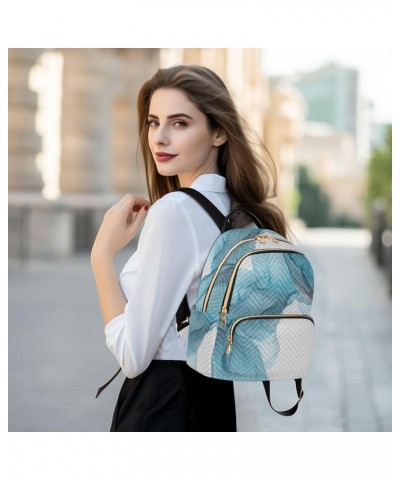 Backpack Purse for Women Marble Liquid, Mini Fashion Backpack Green White Ink Lightweight Casual Daypack Shoulder Bag Travel ...