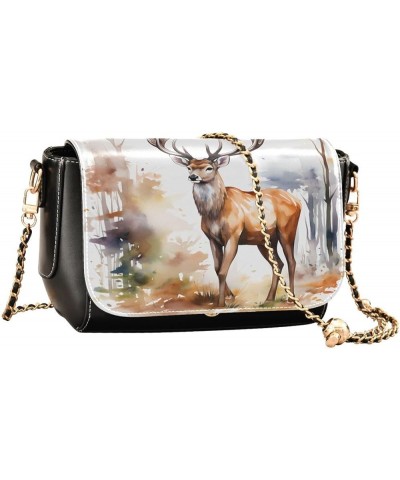 Leather Crossbody Bags, Watercolor Butterfly Crossbody Bag Black Wallet Phone Purses Chain Shoulder Bag Pattern 289 $20.79 Cr...