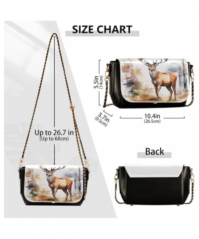 Leather Crossbody Bags, Watercolor Butterfly Crossbody Bag Black Wallet Phone Purses Chain Shoulder Bag Pattern 289 $20.79 Cr...