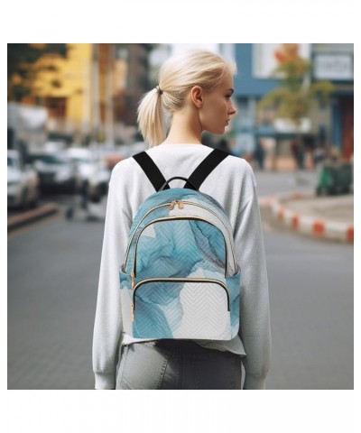 Backpack Purse for Women Marble Liquid, Mini Fashion Backpack Green White Ink Lightweight Casual Daypack Shoulder Bag Travel ...