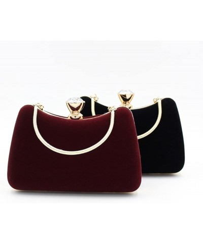 Clutch Purses for Women Evening Bag Velvet Handbag with Detachable Chain Beige $20.02 Evening Bags