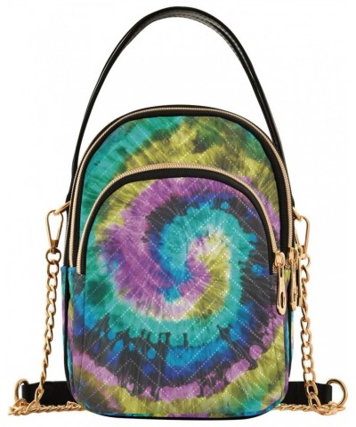 Crossbody Bag for Women, Hippie Tie Dye Swirl Phone Purse Detachable Chain Bag Shoulder Handbag Wallet $13.67 Crossbody Bags