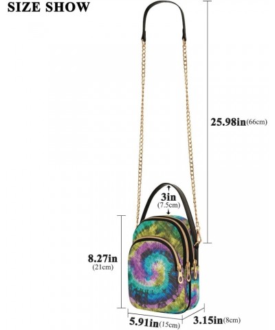 Crossbody Bag for Women, Hippie Tie Dye Swirl Phone Purse Detachable Chain Bag Shoulder Handbag Wallet $13.67 Crossbody Bags