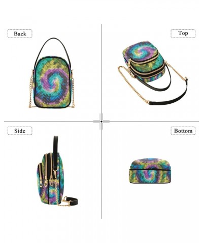 Crossbody Bag for Women, Hippie Tie Dye Swirl Phone Purse Detachable Chain Bag Shoulder Handbag Wallet $13.67 Crossbody Bags