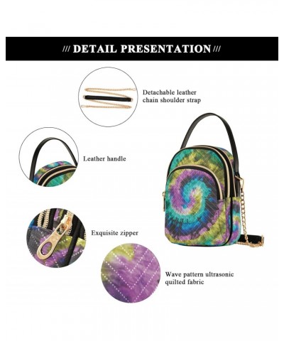 Crossbody Bag for Women, Hippie Tie Dye Swirl Phone Purse Detachable Chain Bag Shoulder Handbag Wallet $13.67 Crossbody Bags