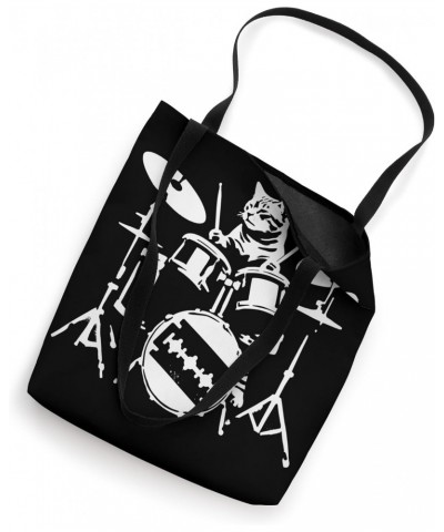 Distressed Cat Playing Drums Music Punk Rock & Roll Vintage Tote Bag $14.23 Totes